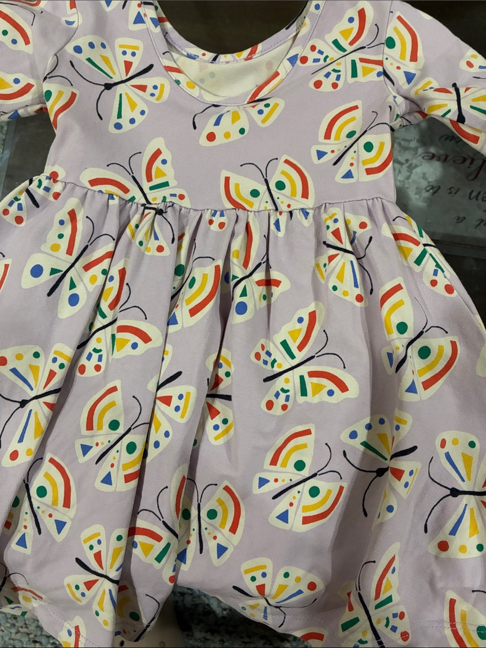 Hanna Andersson Lavender Butterfly Rainbow Print Dress